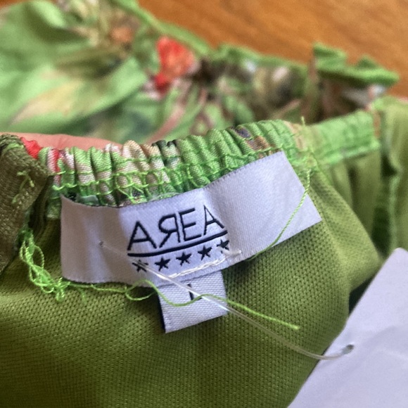 NWT Area Stars Green Tropical Print Off Shoulder Dress - Picture 6 of 8